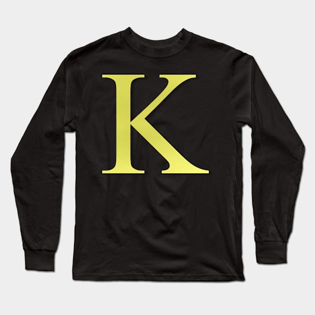 The Letter K in Shadowed Gold Long Sleeve T-Shirt by ArtticArlo